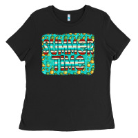 Black summer time glitter pineable Ladies Tee - CowCowDesign