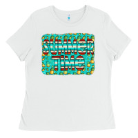 White summer time glitter pineable Ladies Tee - CowCowDesign