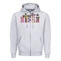 Heather Grey easter he ıs risen Zipper Hoodie - AdoDesignShop