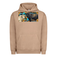 Charolais And Black Angus Bull With Sunflower And Leopard Urban Hoodie | Teevron