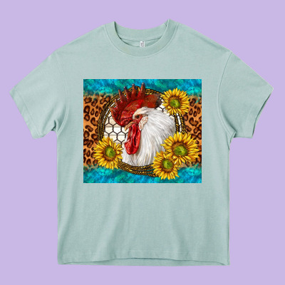 Western Rooster Heavy Core Tee Designed By Tumblerdesignbyshophia