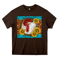 Chocolate Brown western rooster Heavy Core Tee - TumblerDesignByShophia