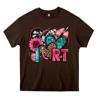 Chocolate Brown rt respiratory therapist hearts Heavy Core Tee - Jasminsmagicworld