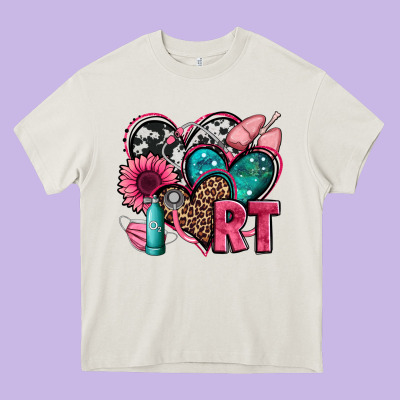 Rt Respiratory Therapist Hearts Heavy Core Tee Designed By Jasminsmagicworld