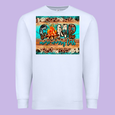 Camp More Worry Less Premium Sweatshirt Designed By Jahusdesignshop