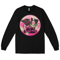 Black Pink Merry Christmas Pig Long Sleeve Tee - FaDigitalArtStudio