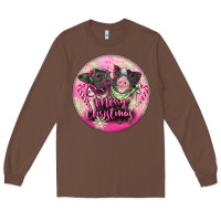 Chestnut Pink Merry Christmas Pig Long Sleeve Tee - FaDigitalArtStudio