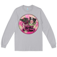 Moon Dust Pink Merry Christmas Pig Long Sleeve Tee - FaDigitalArtStudio