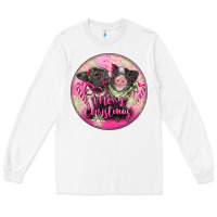 White Pink Merry Christmas Pig Long Sleeve Tee - FaDigitalArtStudio