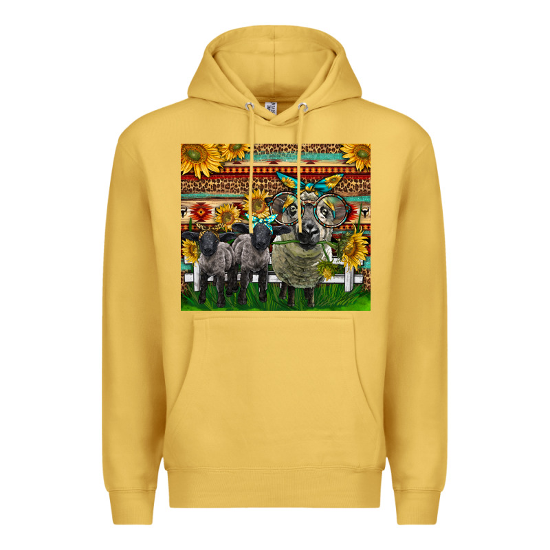Western Cute Hampshire Sheep Family Premium Hoodie by LillyAllenDesigns | Teevron