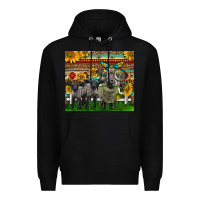 Black Western Cute Hampshire Sheep Family Premium Hoodie - LillyAllenDesigns