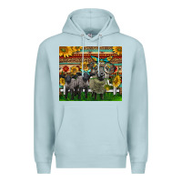 Blue Mist Western Cute Hampshire Sheep Family Premium Hoodie - LillyAllenDesigns