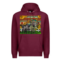 Burgundy Western Cute Hampshire Sheep Family Premium Hoodie - LillyAllenDesigns