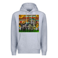 Heather Grey Western Cute Hampshire Sheep Family Premium Hoodie - LillyAllenDesigns