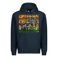 Navy Western Cute Hampshire Sheep Family Premium Hoodie - LillyAllenDesigns