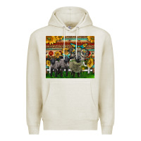 Oatmeal Heather Western Cute Hampshire Sheep Family Premium Hoodie - LillyAllenDesigns