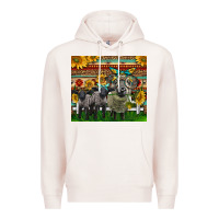 Pale Pink Western Cute Hampshire Sheep Family Premium Hoodie - LillyAllenDesigns