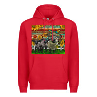 Red Western Cute Hampshire Sheep Family Premium Hoodie - LillyAllenDesigns