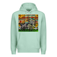 Seafoam Western Cute Hampshire Sheep Family Premium Hoodie - LillyAllenDesigns