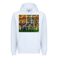 White Western Cute Hampshire Sheep Family Premium Hoodie - LillyAllenDesigns