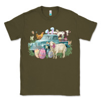Army Green Easter truck farm animals Easter Day Classic Tee - HowdyJamesFarm