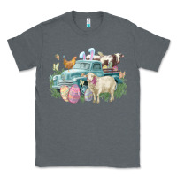 Charcoal Heather Easter truck farm animals Easter Day Classic Tee - HowdyJamesFarm