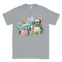 Heather Grey Easter truck farm animals Easter Day Classic Tee - HowdyJamesFarm