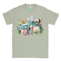 Matcha Easter truck farm animals Easter Day Classic Tee - HowdyJamesFarm