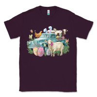 Plum Easter truck farm animals Easter Day Classic Tee - HowdyJamesFarm