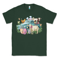 Sports Green Easter truck farm animals Easter Day Classic Tee - HowdyJamesFarm