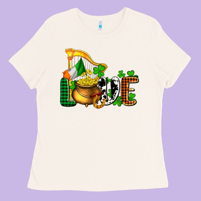 St. Patrick's Love And Golds Ladies Tee Designed By Oliviacreatesart