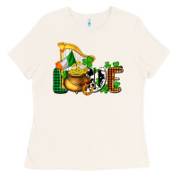 Bone St. Patrick's Love and golds Ladies Tee - OliviaCreatesArt