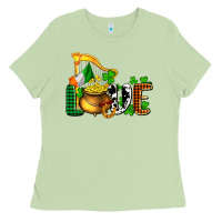Matcha St. Patrick's Love and golds Ladies Tee - OliviaCreatesArt