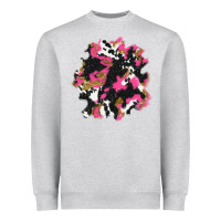 Heather Grey valentine's day cow patches Heavyweight Sweatshirt - AdoDesignShop
