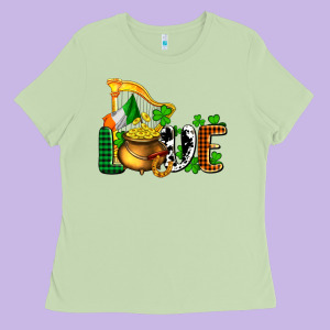 St. Patrick's Love And Golds Ladies Tee Designed By Oliviacreatesart
