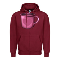 Burgundy Valentine's Day heart mug Zipper Hoodie - AdoDesignShop