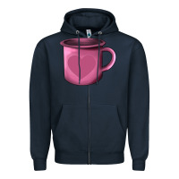 Navy Valentine's Day heart mug Zipper Hoodie - AdoDesignShop