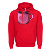Red Valentine's Day heart mug Zipper Hoodie - AdoDesignShop