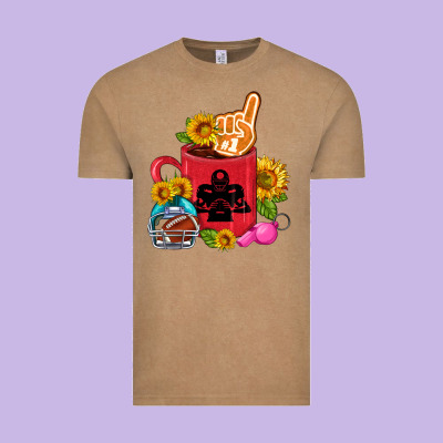 Western Football Coffee Cup Vintage Tee Designed By Fadigitalartstudio