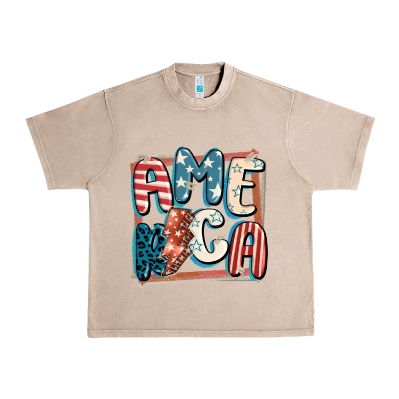 America With Lightning Bolt 4th Of July Urban Heavy Tee by FaDigitalArtStudio | Teevron