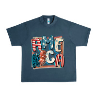 Midnight Navy America with lightning bolt 4th of july Urban Heavy Tee - FaDigitalArtStudio
