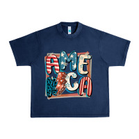 Navy America with lightning bolt 4th of july Urban Heavy Tee - FaDigitalArtStudio
