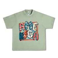 Oil Green America with lightning bolt 4th of july Urban Heavy Tee - FaDigitalArtStudio