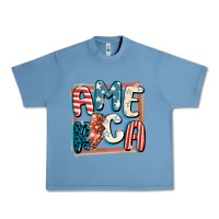 Pebble Blue America with lightning bolt 4th of july Urban Heavy Tee - FaDigitalArtStudio