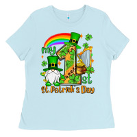 Baby Blue St. Patrick's My 1st St. Patrick's Day Ladies Tee - OliviaCreatesArt