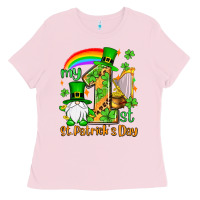 Bubblegum Pink St. Patrick's My 1st St. Patrick's Day Ladies Tee - OliviaCreatesArt