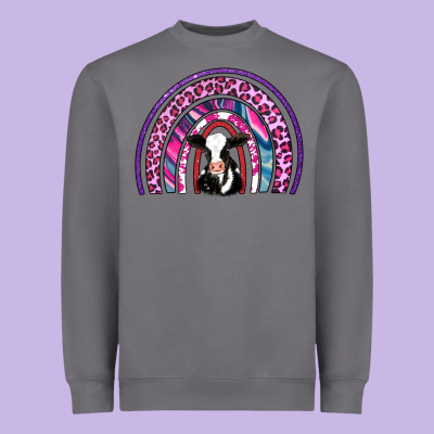 Rainbow Cow Heavyweight Sweatshirt Designed By Adodesignshop