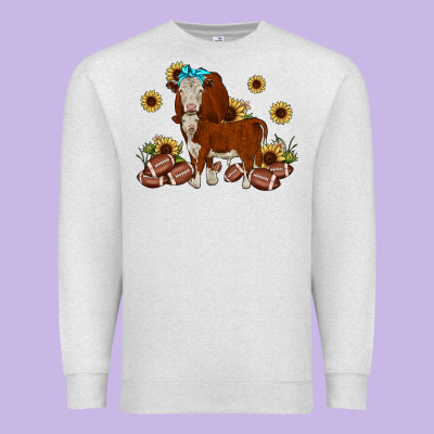 Football Hereford Sunflower Premium Sweatshirt Designed By Jahusdesignshop