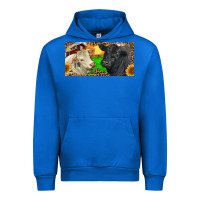Cobalt Charolais Bull And Black Angus Bull With Farm Urban Hoodie - RanaPortraitStore