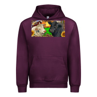Mauve Wine Charolais Bull And Black Angus Bull With Farm Urban Hoodie - RanaPortraitStore